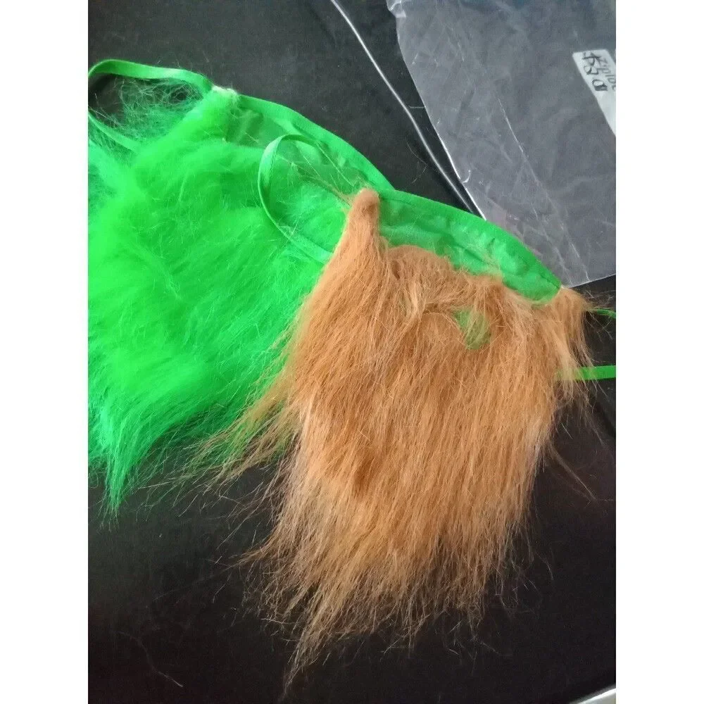 2 Faux Beard Mask St Patrick's Day Leprechaun Costume New